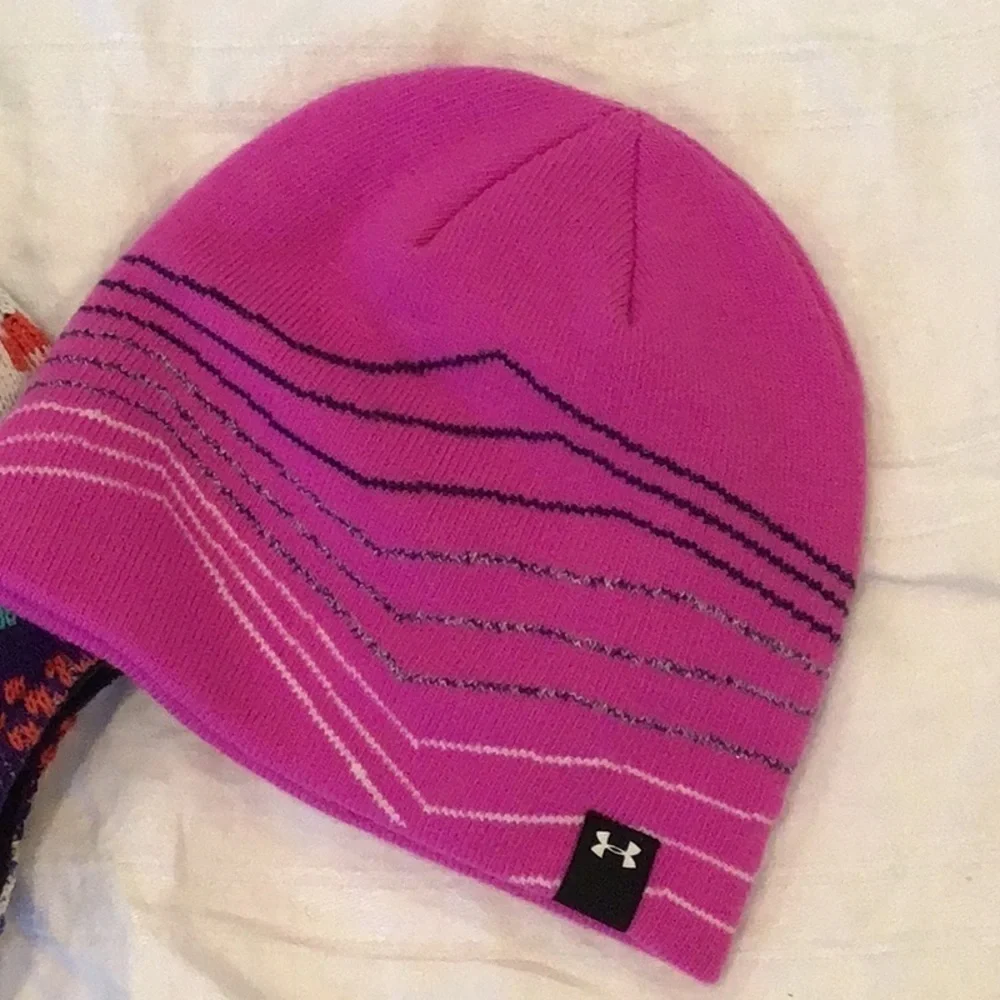 Set of 2 Winter Hats Under Armour Columbia Youth Small